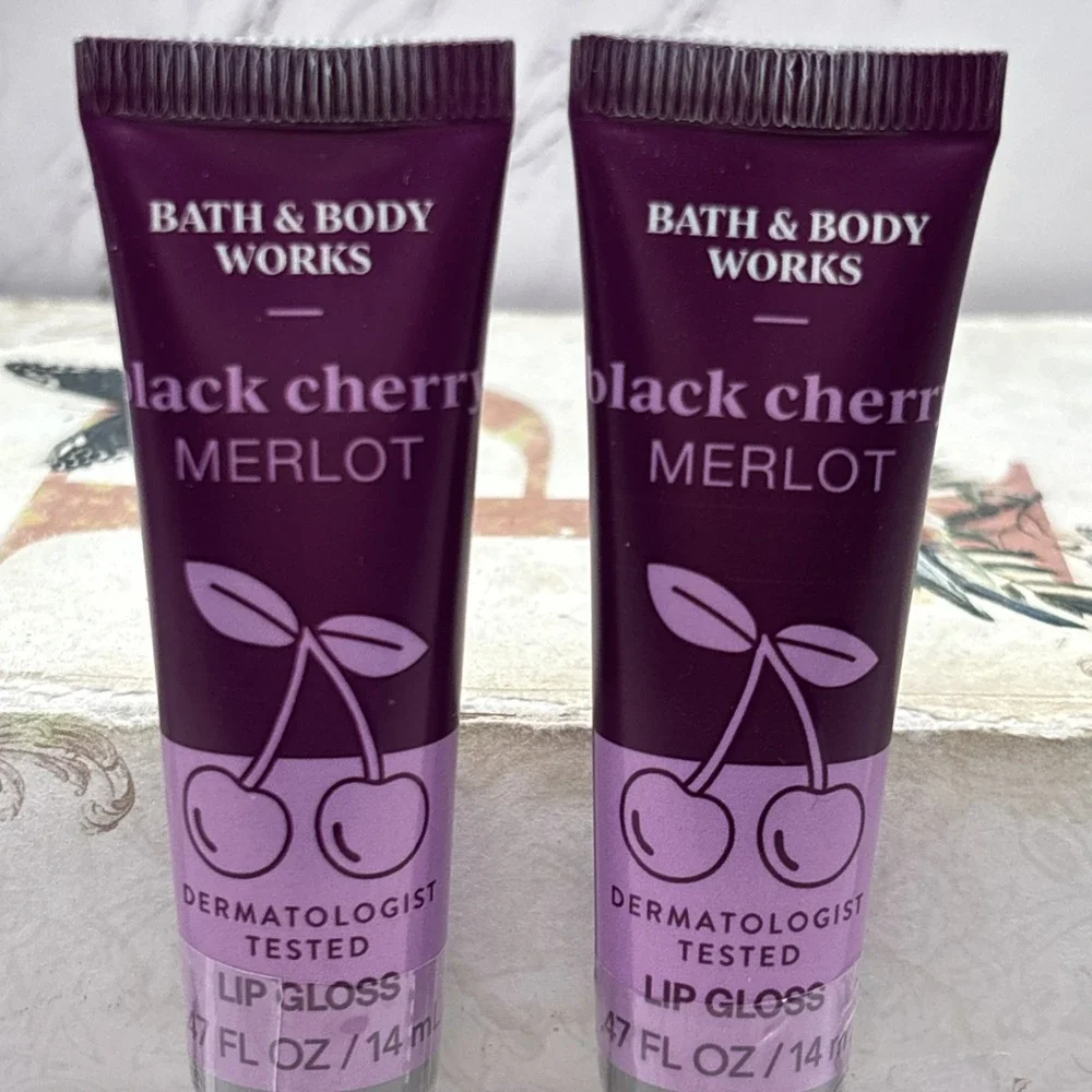 Bath & Body Works Black Cherry Merlot Lip Gloss 2 Pack New 0.47 oz Sealed